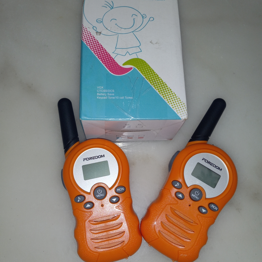 Orange Walkie Talkies with LCD Display